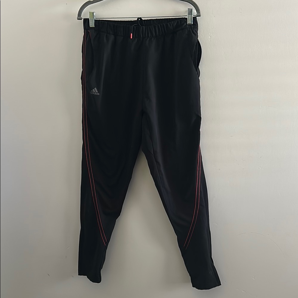Adidas, Woman’s size Small Blk with Red Stripes Joggers/Training MatchCode Pants